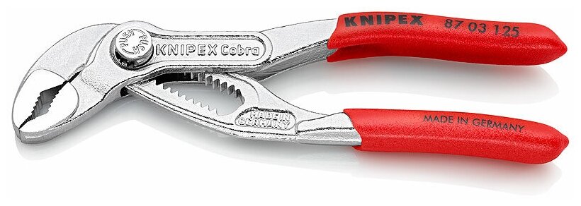 Клещи переставные COBRA, зев 25 мм, длина 125 мм, хром, обливные ручки Knipex KN-8703125