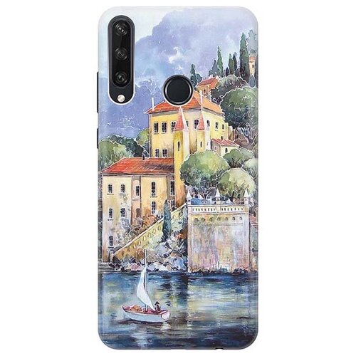 фото Ультратонкий силиконовый чехол-накладка для huawei y6p с принтом "город у моря" gosso