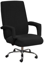 Чехол на стул, компьютерное кресло Crocus-Life A1-Black, размер L, цвет: черный