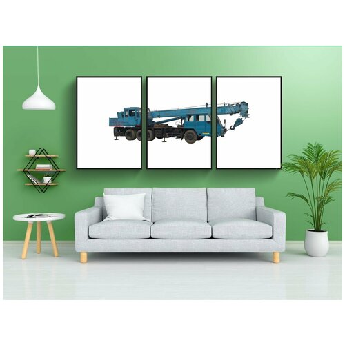 фото Набор модулных постеров для интерьера "кран, автокран, стальной трос" 60x90 см. в тубусе, без рамки lotsprints