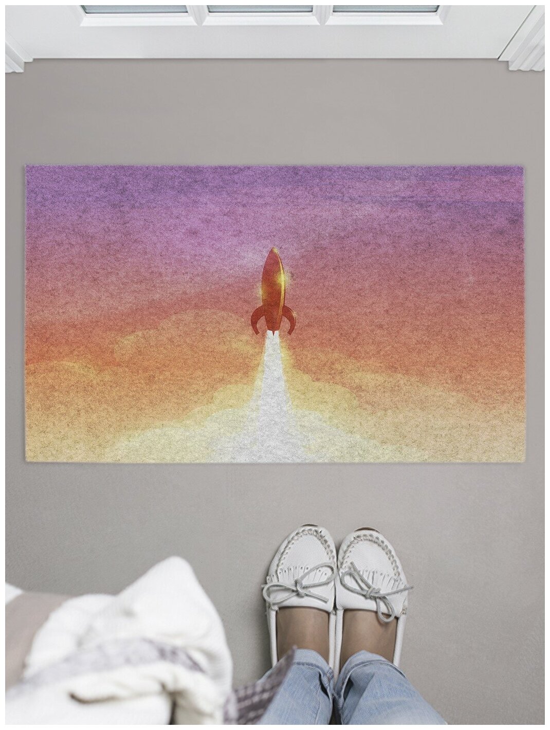 Коврик придверный в прихожую с принтом 