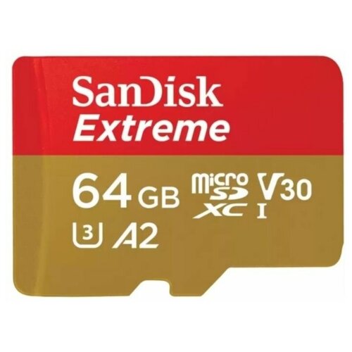 Флеш карта microSDXC 64Gb Sandisk Extreme (SDSQXAH-064G-GN6MN) sd карта sandisk extreme sdsqxah 064g gn6gn