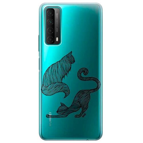 Ультратонкий силиконовый чехол-накладка ClearView для Huawei P Smart 2021 с 3D принтом Lazy Cats ультратонкий силиконовый чехол накладка clearview для huawei p smart 2021 с 3d принтом cute kitties