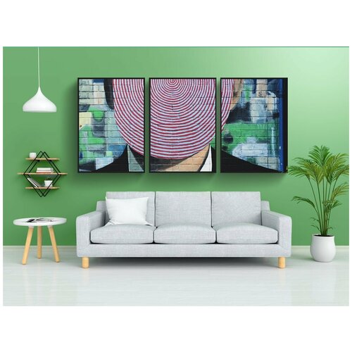 фото Набор модулных постеров для интерьера "отпечаток пальца, большой палец, улица" 60x90 см. в тубусе, без рамки lotsprints