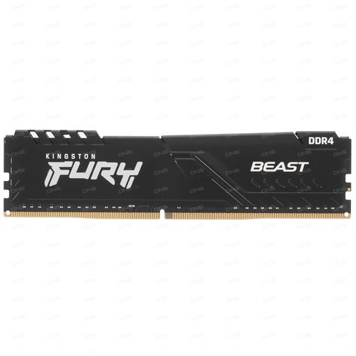 Модуль памяти Kingston Fury Beast Black DDR4 DIMM 3200Mhz PC25600 CL16 - 16Gb KF432C16BB/16 модуль памяти dimm 16gb ddr4 pc25600 3200mhz kingston fury beast black kf432c16bb1 16