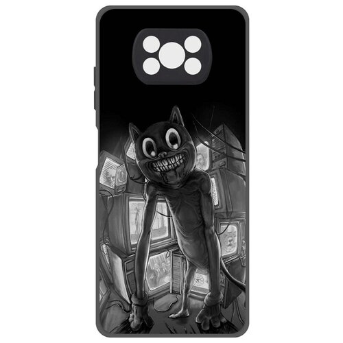 Чехол для телефона / накладка Krutoff Софт Кейс/ Хагги-Вагги/ Хаги Ваги - Картун Кэт для Xiaomi Poco X3 черный