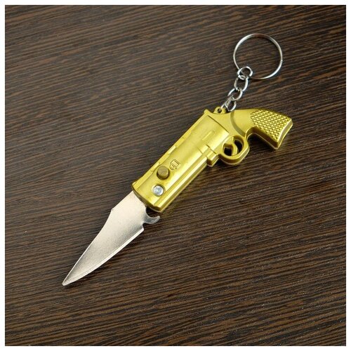 фото Нож складной, брелок "револьвер" 9,5 см, микс, рукоять пластик no name