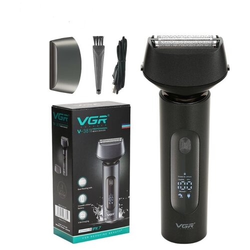 Портативная электробритва для мужчин VGR navigator V-381, водонепроницаемая бритва беспроводной мужской триммер для стрижки волос носа и ушей kinizo с щеткой для очистки электробритва профессиональная на батарейке