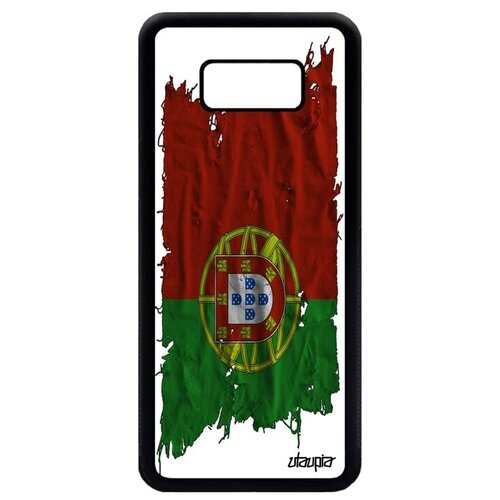 фото Красивый чехол для // galaxy s8 plus // "флаг португалии на ткани" дизайн государственный, utaupia, белый