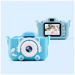 Детский цифровой фотоаппарат Kitty с играми, голубой