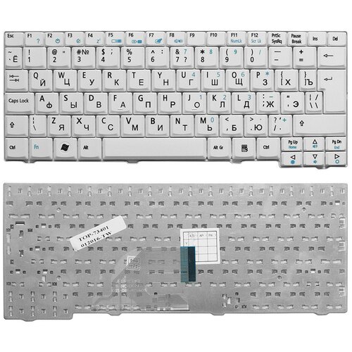 Клавиатура для ноутбука Acer Aspire One 531 A110 A150 D150 ZG5 Series Г-образный Enter Белая без рамки PN 9JN948200R 1540₽