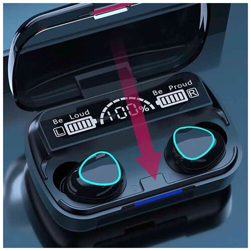 Беспроводные спортивные наушники с микрофоном с LED-дисплеем NEWEST M10 Bluetooth 51 TWS 70000₽