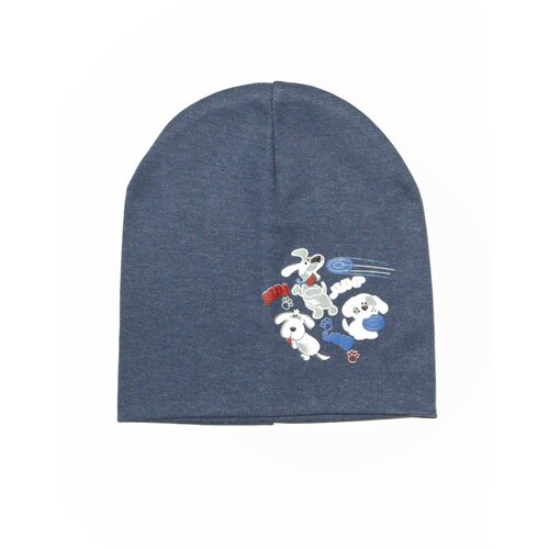 фото Шапка для мальчика демисезонная из двухслойного трикотажа, размер 48-50 нет бренда