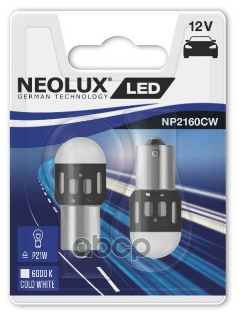 Лампа Neolux Светодиодная P21w Ba15s 1.2w Neolux арт. NP2160CW02B