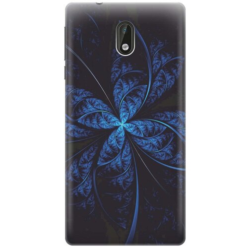 фото Re:pa накладка transparent для nokia 3 с принтом "темно-синяя абстракция"