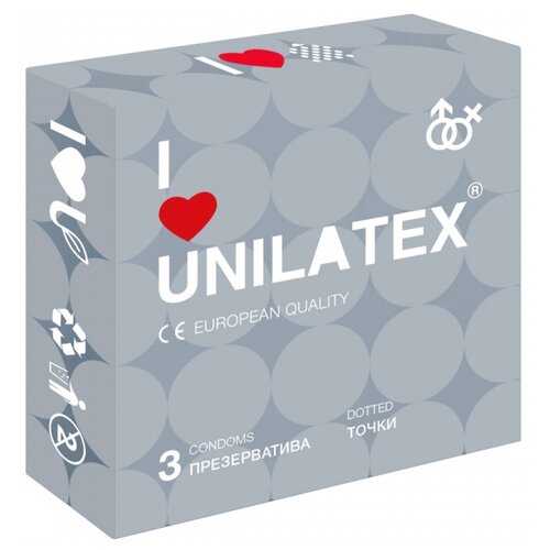 Dotted классические презервативы unilatex точечные 3 шт