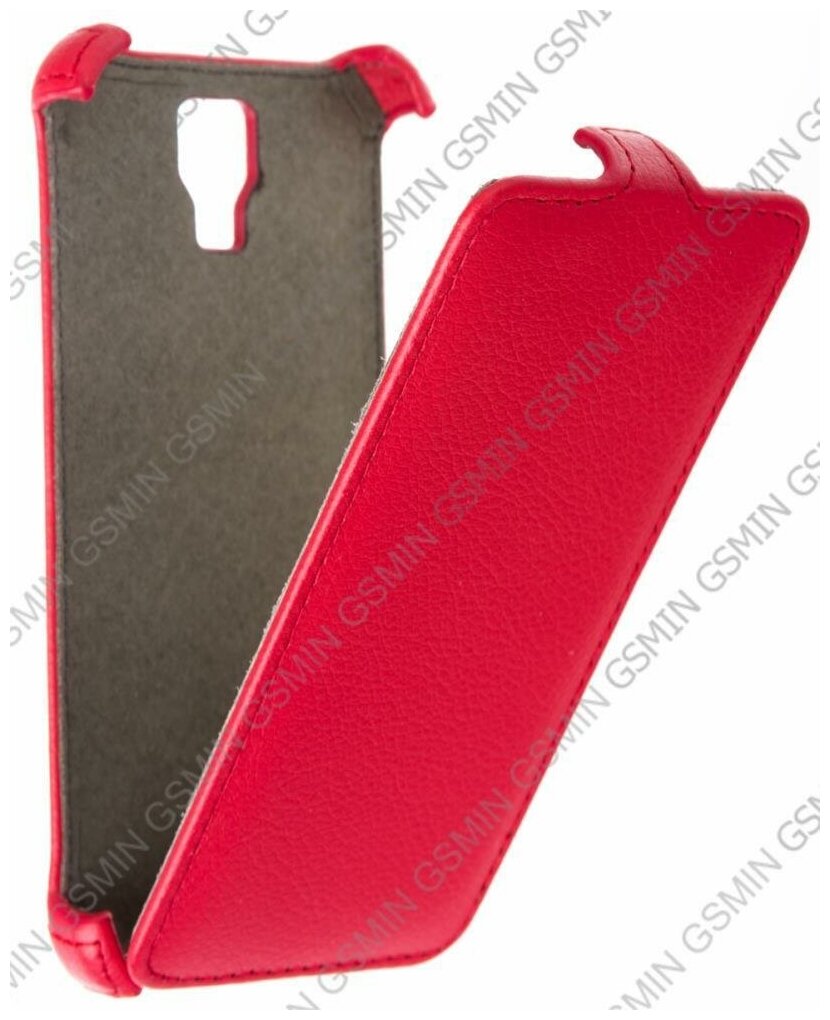 Кожаный чехол для Explay Flame Armor Case (Красный)