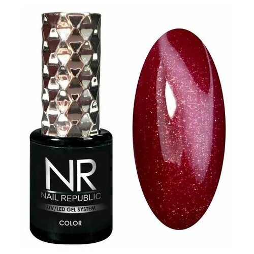 Nail Republic гель-лак для ногтей Color, 10 мл, 10 г, 452 мерцающий красно-коричневый гель лак nail republic 452 мерцающий красно коричневый 10 мл