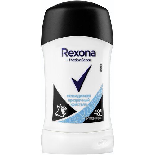 фото Дезодорант- стик rexona кристалл невидимая защита на чёрном и белом, 40 мл