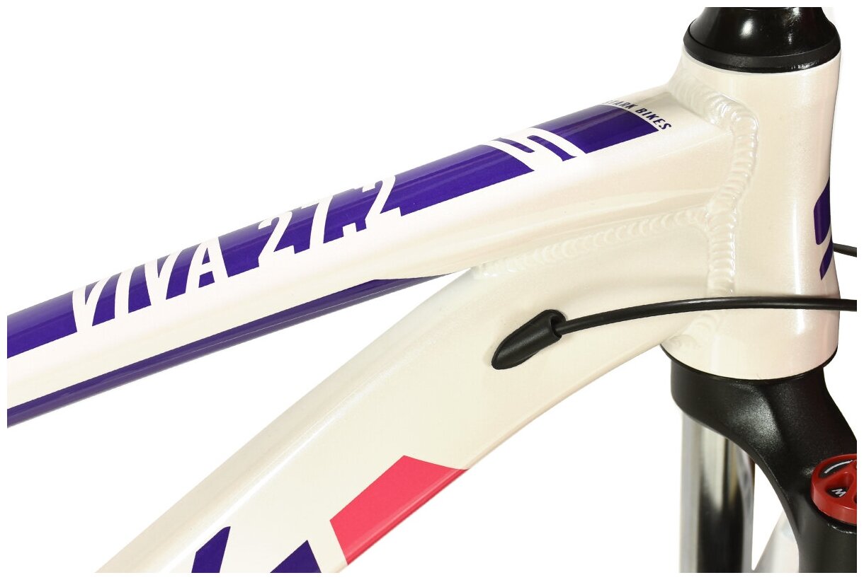 Велосипед Stark Viva 27.2 D (2020-2021) горный рам.:18" кол.:27.5" белый/фиолетовый 15.9кг (HQ-00047 - фото №4