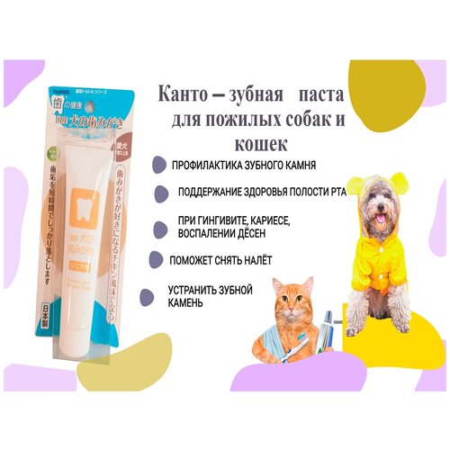 Зубная паста для собак и кошек пожилых от зубного камня и кариеса Канто