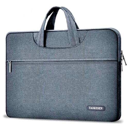фото Сумка для ноутбука mypads m120-943 из качественной импортной текстильной ткани для ноутбука легкая удобная тонкая с мягкой плюшевой подкладкой мужская женская серая (12" дюймов)