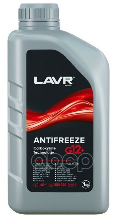 Охлаждающая Жидкость Antifreeze G12+ -45°с 1 Кг LAVR арт. LN1709