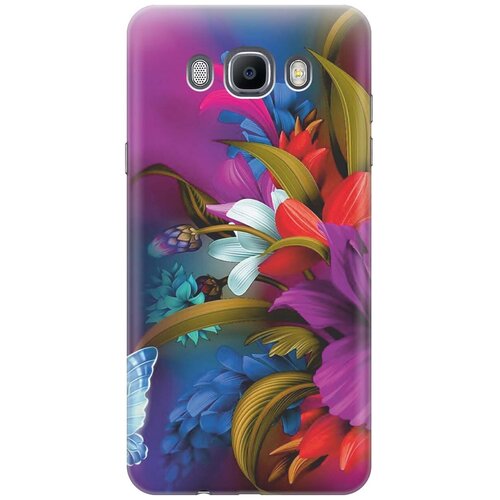 Ультратонкий силиконовый чехол-накладка для Samsung Galaxy J7 (2016) с принтом Фантастические цветы ультратонкий силиконовый чехол накладка для samsung galaxy j7 neo с принтом фантастические цветы