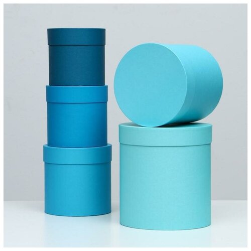 фото Набор круглых коробок 5 в 1 "пантон 300", 23 х 23 х 25 - 15 х 15 х 15 см 5220610 сима-ленд