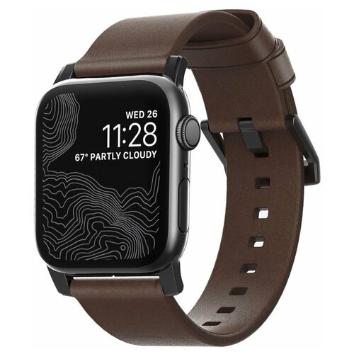 Аксессуар Ремешок Nomad для APPLE Watch 40-38mm Modern Strap Brown-Black NM1A3RBM00