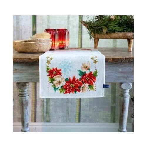 фото Набор для вышивания vervaco "рождественские цветы", 84х32 см, арт. pn-0155487