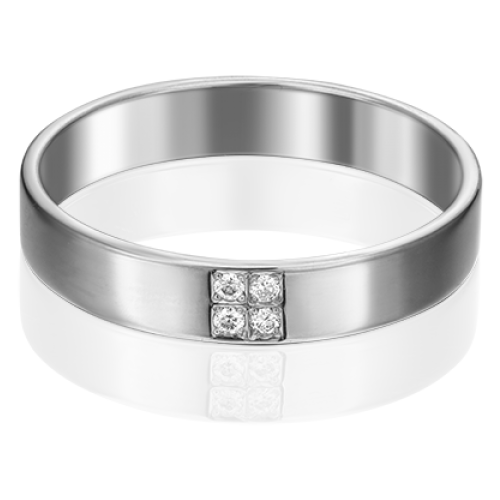 PLATINA jewelry Обручальное кольцо из белого золота с бриллиантом 01-1132-00-101-1120-30, размер 15