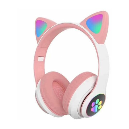 Беспроводные светящиеся наушники детские VZV-23M бело розовые 85900₽