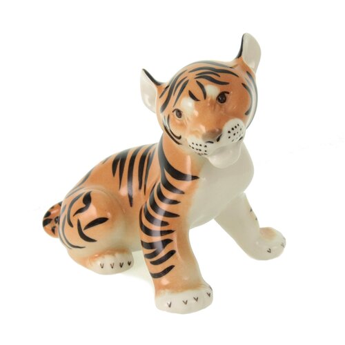 Скульптура. Императорский фарфоровый завод. Тигренок. 12 см.