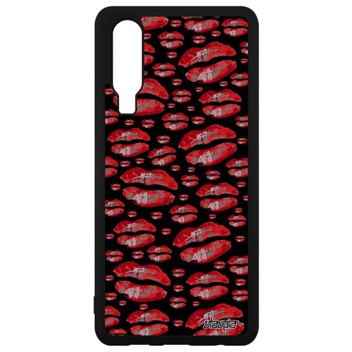 фото Дизайнерский чехол на смартфон // huawei p30 // "губы" поп-арт впечатление, utaupia, красный