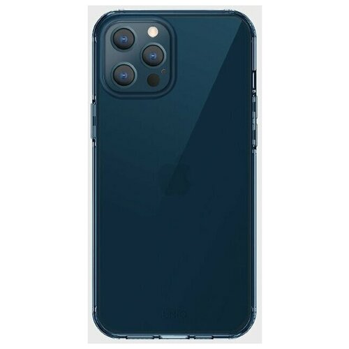 фото Термополиуретановый чехол-накладка для iphone 12 pro max uniq air fender anti-microbial, синий/blue