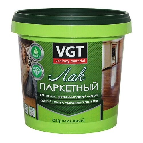 Лак паркетный vgt глянцевый 0.9кг лак паркетный vgt полуматовый 9кг