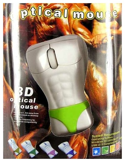 Мышь компьютерная Мужской торс Стриптизер цвет черный