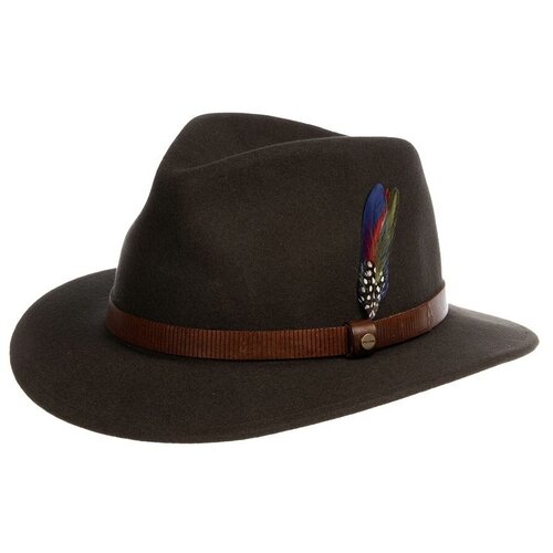 фото Шляпа федора stetson, шерсть, утепленная, размер 63, коричневый