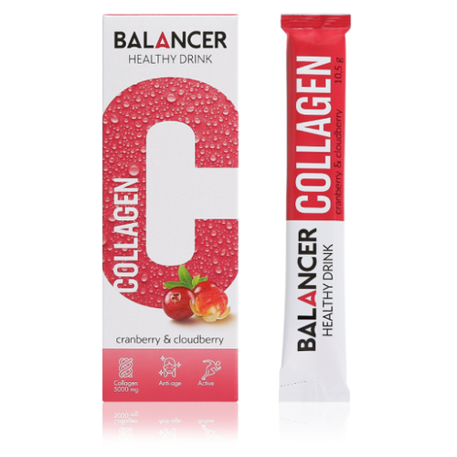 Напиток Balancer Collagen со вкусом «Клюква - морошка», 10 стиков. Комплексы и продукты для похудения