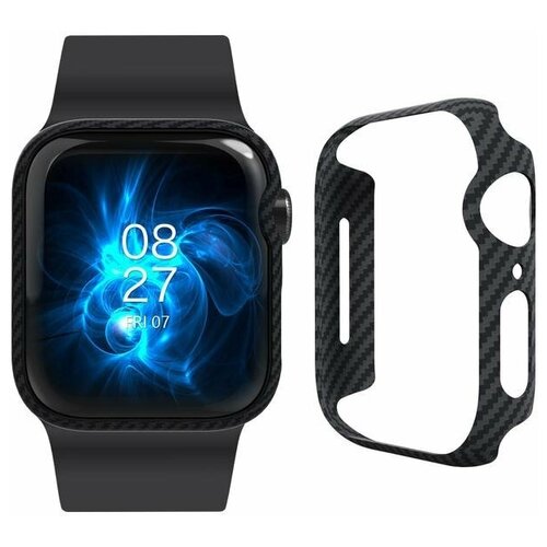 фото Чехол pitaka air case для apple watch 4/5/6 поколения 40 мм чёрный карбон (kw1001a)