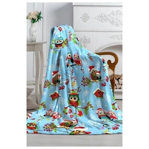 Юта-текс плед Wellsoft Новогодние совушки/Евро-мини