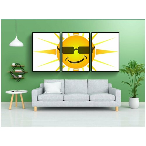 фото Набор модулных постеров для интерьера "солнце, лето, летом" 60x90 см. в тубусе, без рамки lotsprints