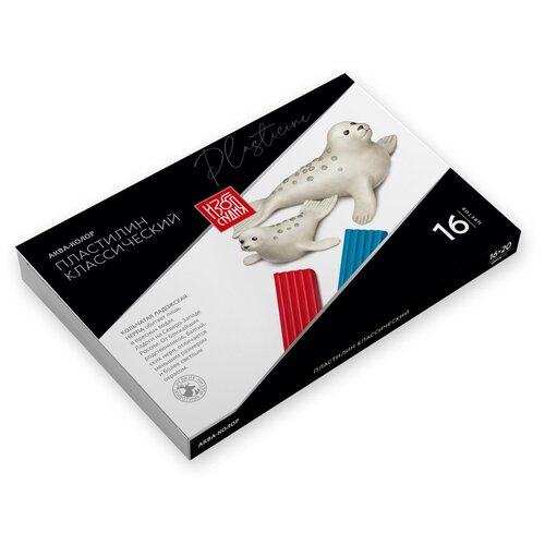 Аква-колор Изостудия Пластилин классический IZO-MC16 320 г в картонной упаковке 16 цв 818₽