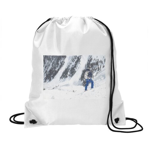 фото Сумка для обуви coolpodarok лыжи лыжник гора снег синий костюм стоит