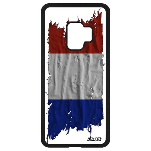 фото Противоударный чехол для // samsung galaxy s9 // "флаг франции на ткани" дизайн стиль, utaupia, белый
