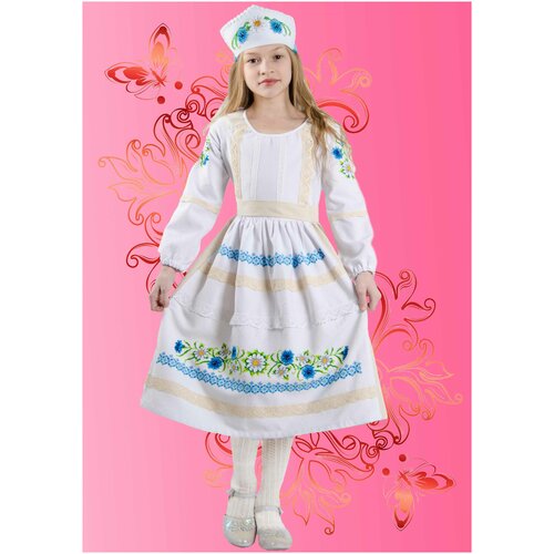Набор для вышивания детского платья с кокошником Каролинка Ромашковый цвет, КДПН-02, размер 134-146 набор для вышивания каролинка кдпн 04 134 146 зимняя сказкая