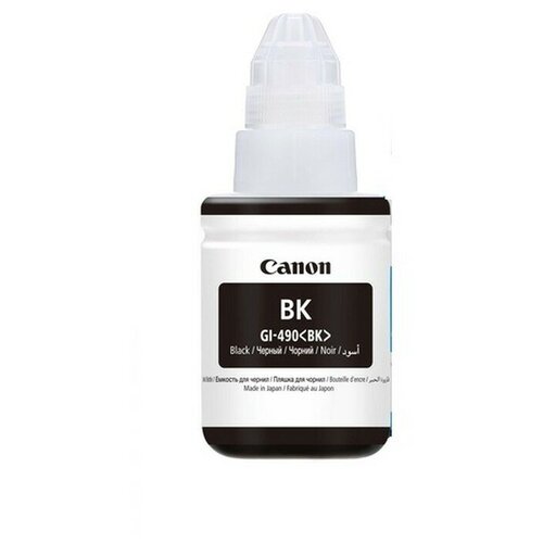 Чернила Canon GI-490Bk Black для Pixma G1400/2400/3400 (0663C001) чернила пигментные canon sk c gi 490 bk