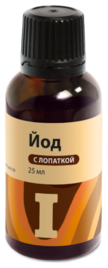 Изображение Йод р-р д/нар. прим. спирт. (с лопаткой), 5%, 25 мл