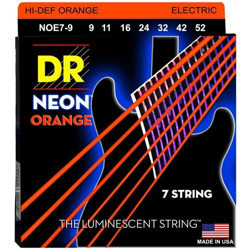 Струны для 7-ми струнной электрогитары DR String NOE7-9 струны для электрогитары dr string nye 9 46